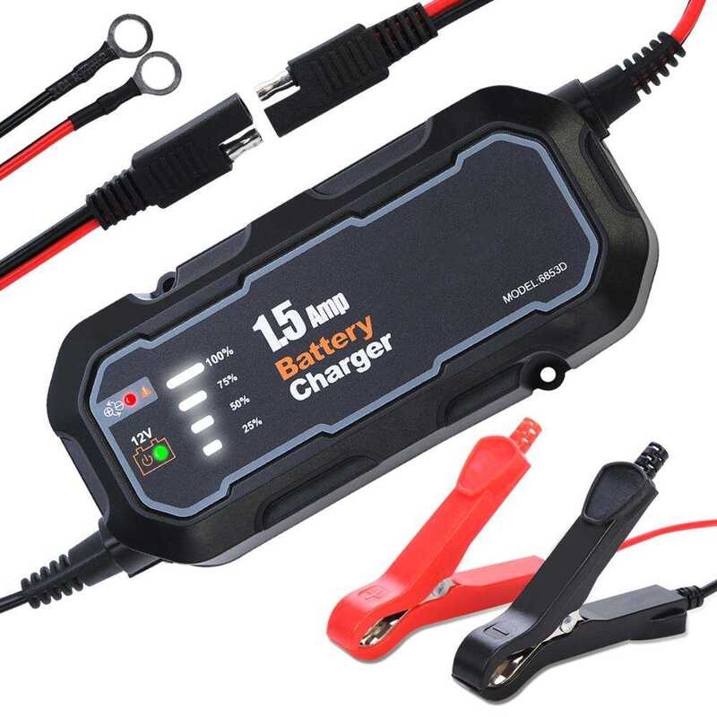 1500Ma 々 12V Smart Motorcycle Maintainer For Car/Rv/Atv/Boat Automatic