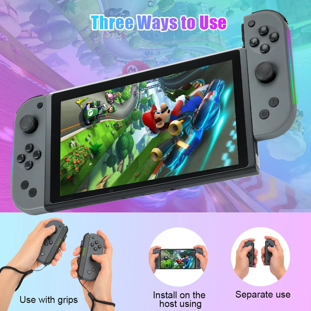 JoyPad Switch Controller Lateral Luminescence Joy Cons L/R Compatible ...