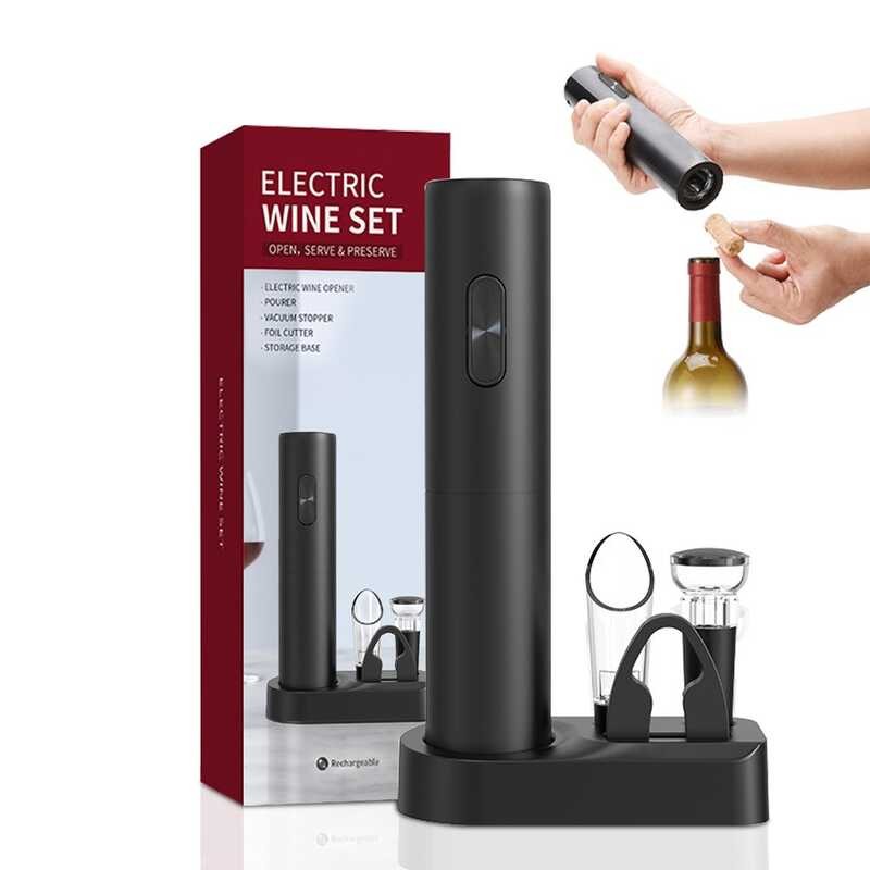 Bottle Kit Electric Automatic Red Corcrew Rechargeable Opener with Charging Base Wine Tools Kit