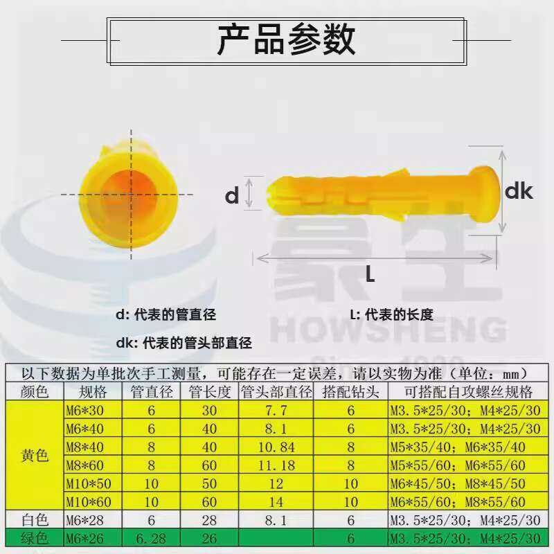 Pengzhang Luo Silk Small Yellow Fish Bolt Tube Nylon Screw Plastic ...