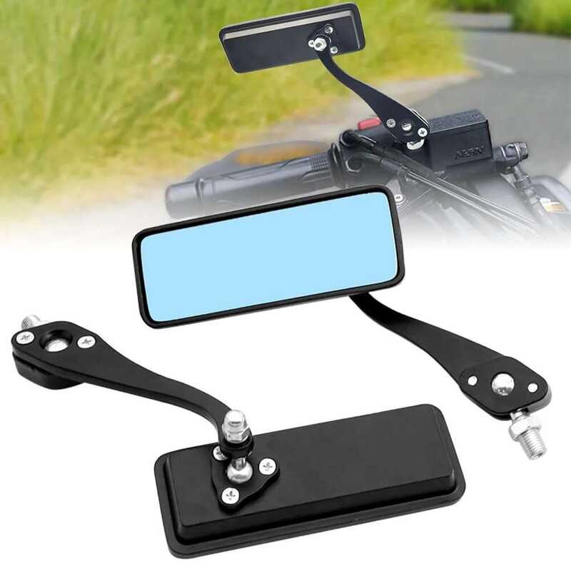 Black Universal Anti Glare Rectangle Rearview Handlebar Mount Side ...