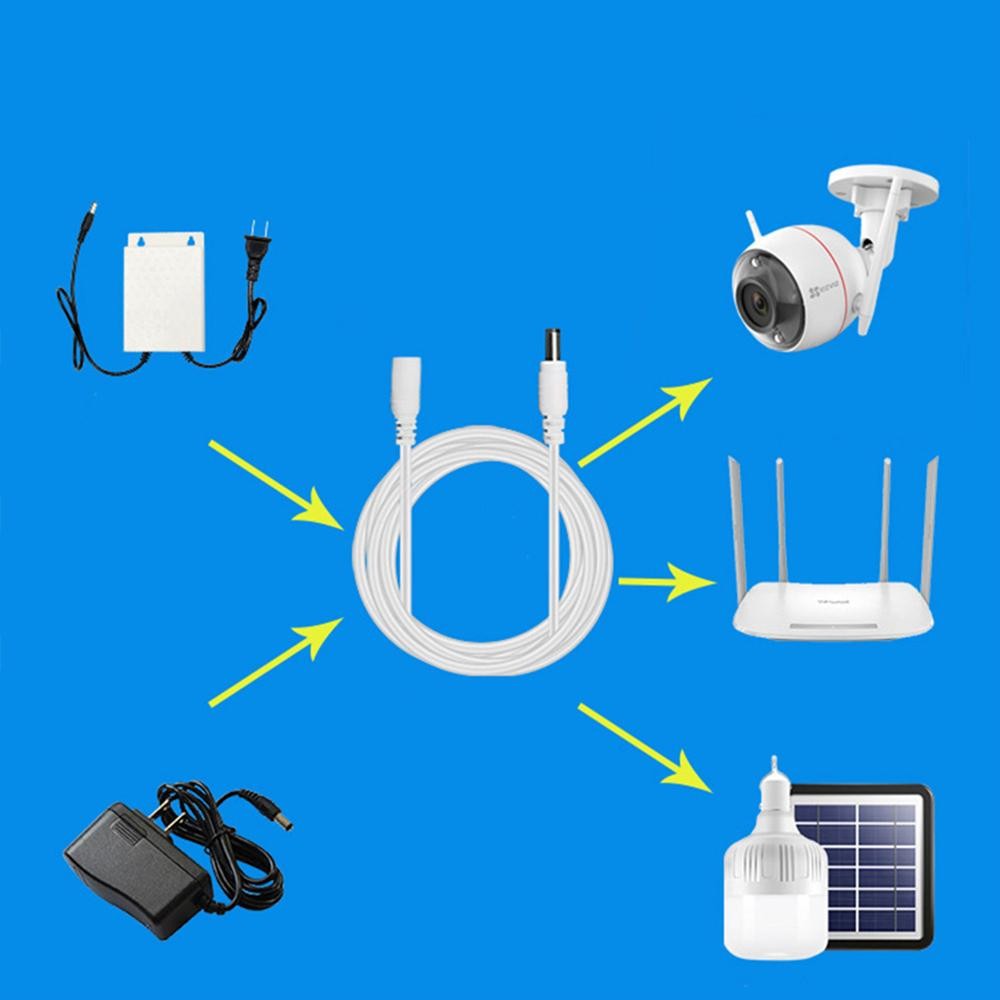 3/5/10/15M Power Extension Cord Male to Female Plug Cable for CCTV ...
