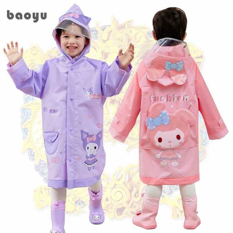 Kuromi Sanrio 1 Children Cartoon Raincoat Rain Gear Student Withwith ...