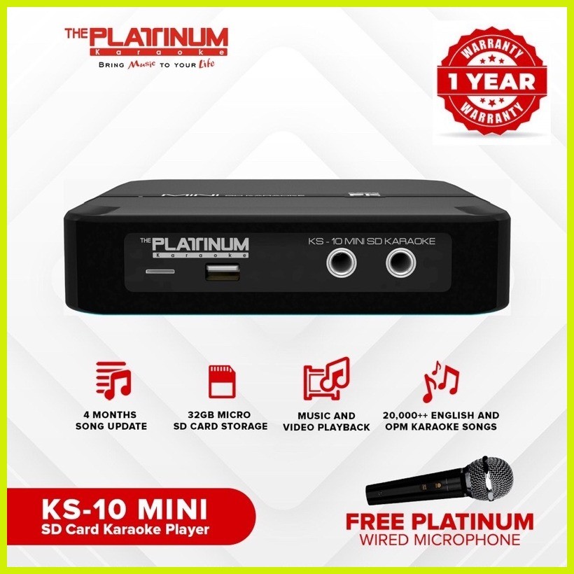 Platinum KS10 Mini SD card Karaoke Player with 20,000++ English and