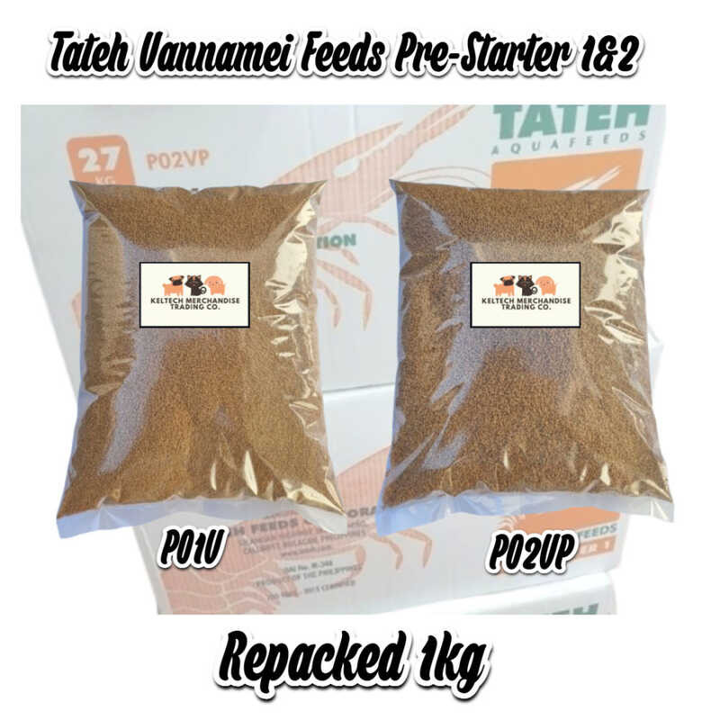 Tateh Aquafeeds Vannamei Feeds Pre-Starter 1&2 Po1-Po2 Repacked 1Kg ...