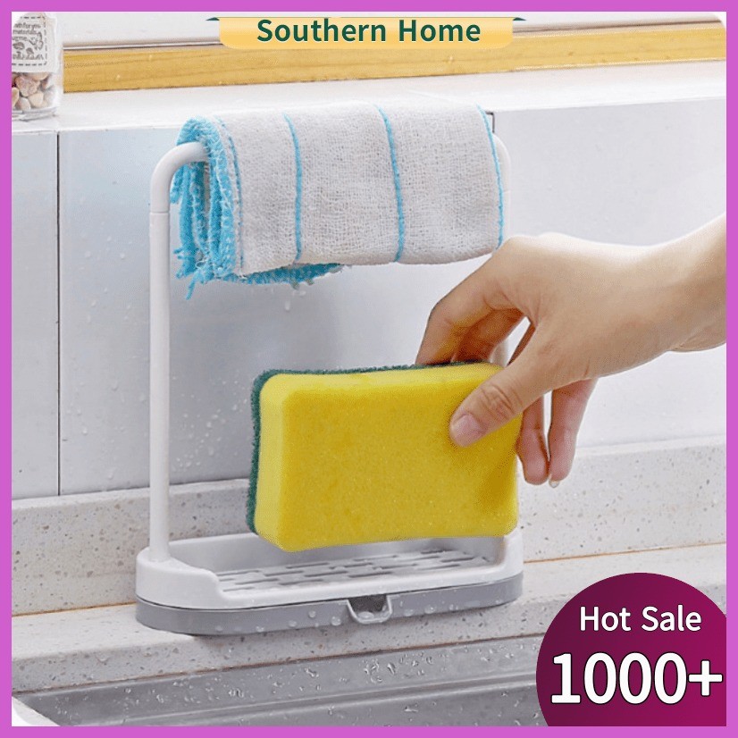 ☔︎ ☜ A45 COD【Manila】Kitchen Sponge Holder Soap Dish Cloth Towel Hanger ...