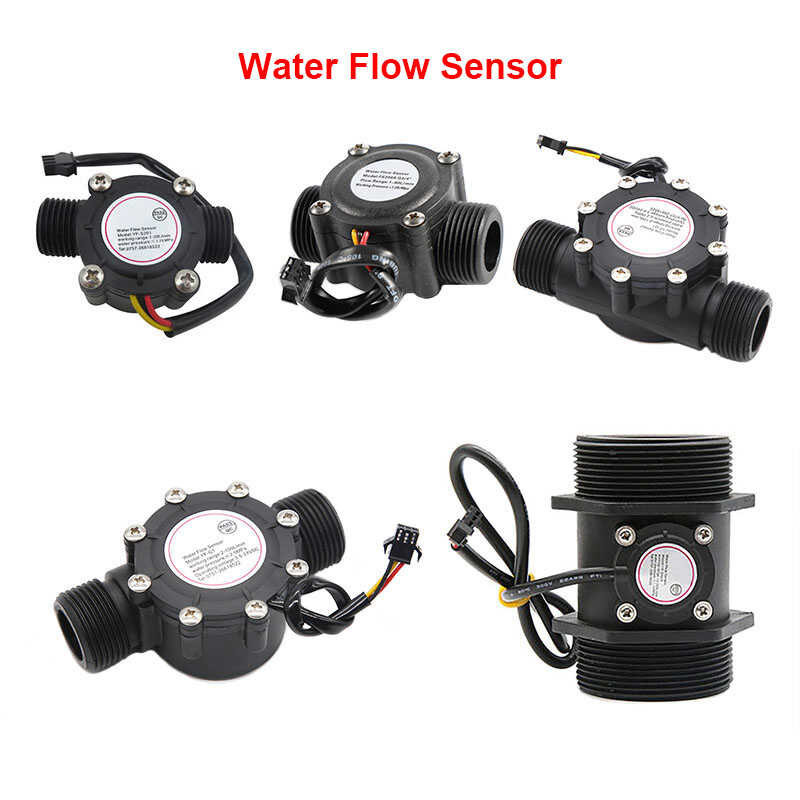 Dc3.5-24V Nylon Liquid Flowmeter NPN Hall Water 1.75Mpa 1/2