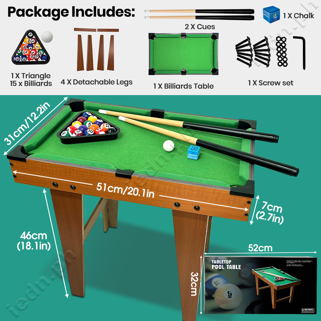 Billiard Table Set for Kids Mini Billiard Table Wooden Table With Tall ...