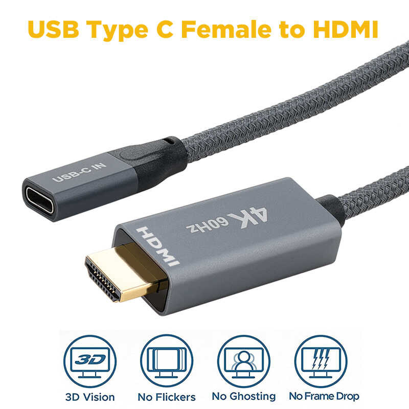STOD Adapter Cable Thunderbolt 3 4 Female HDMI USBC Video Extender Usb ...