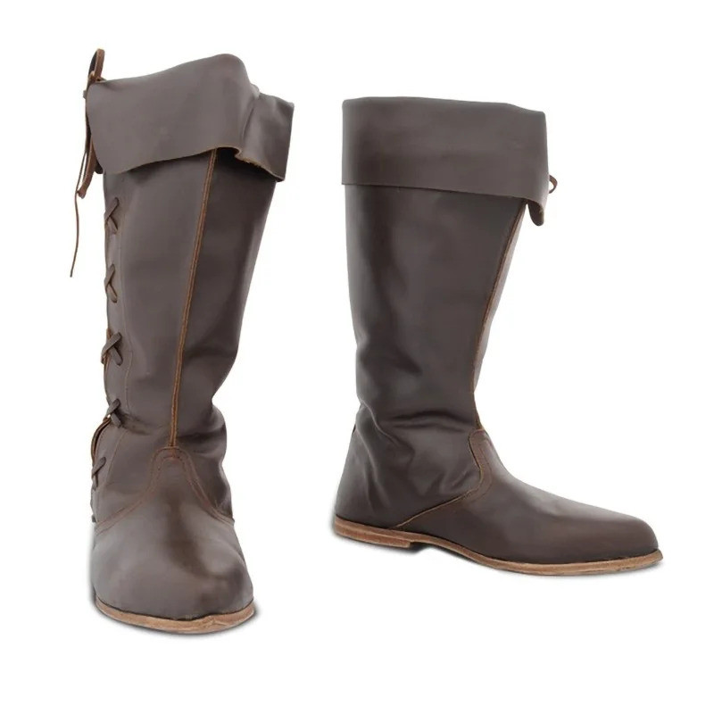 Renaissance Medieval Cosplay Gothic Punk Viking Pirate Props Shoes Leather Knight High Boots Men Shopee Philippines