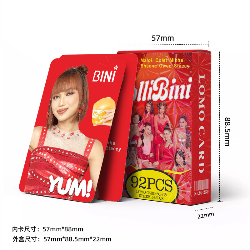 【Newly】92pcs BINI LOMO Card Stickers Aiah Colet Maloi Gwen Stacey ...