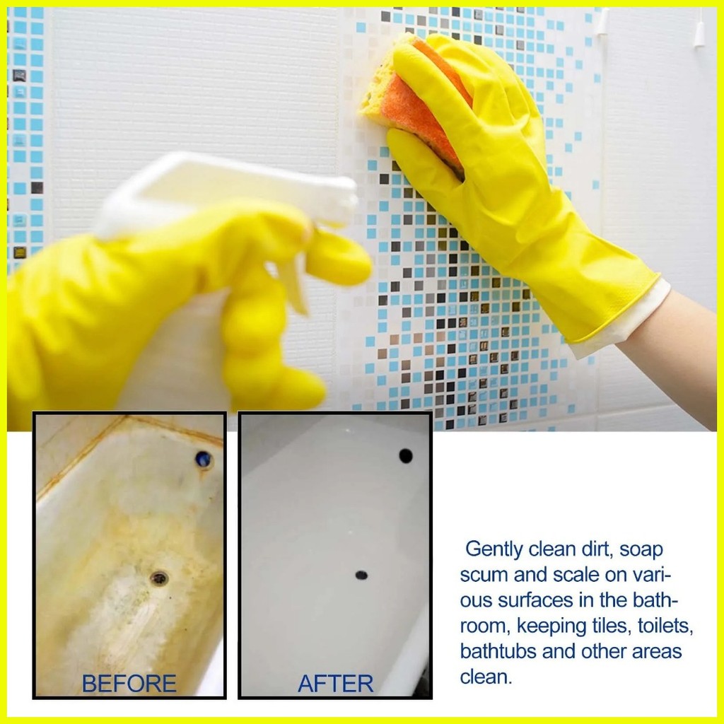 ۞ 500ml Tiles cleaner stain remover Bathroom Cleaner Toilet Bowl Cleaner Detergent Dirt Mildew