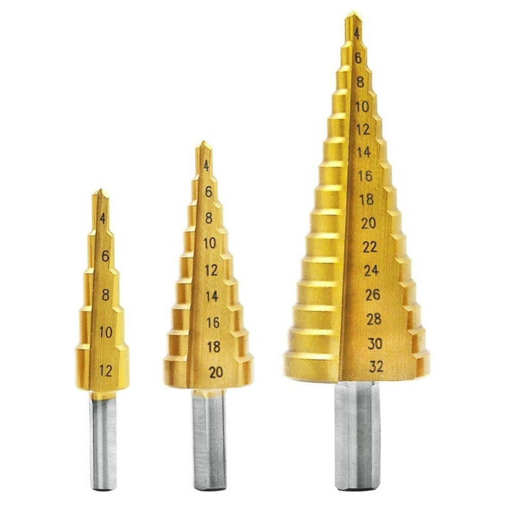 [WOES] HSS Steel Step Cone Titanium Coated Metal Drill Bit Hole Cutter