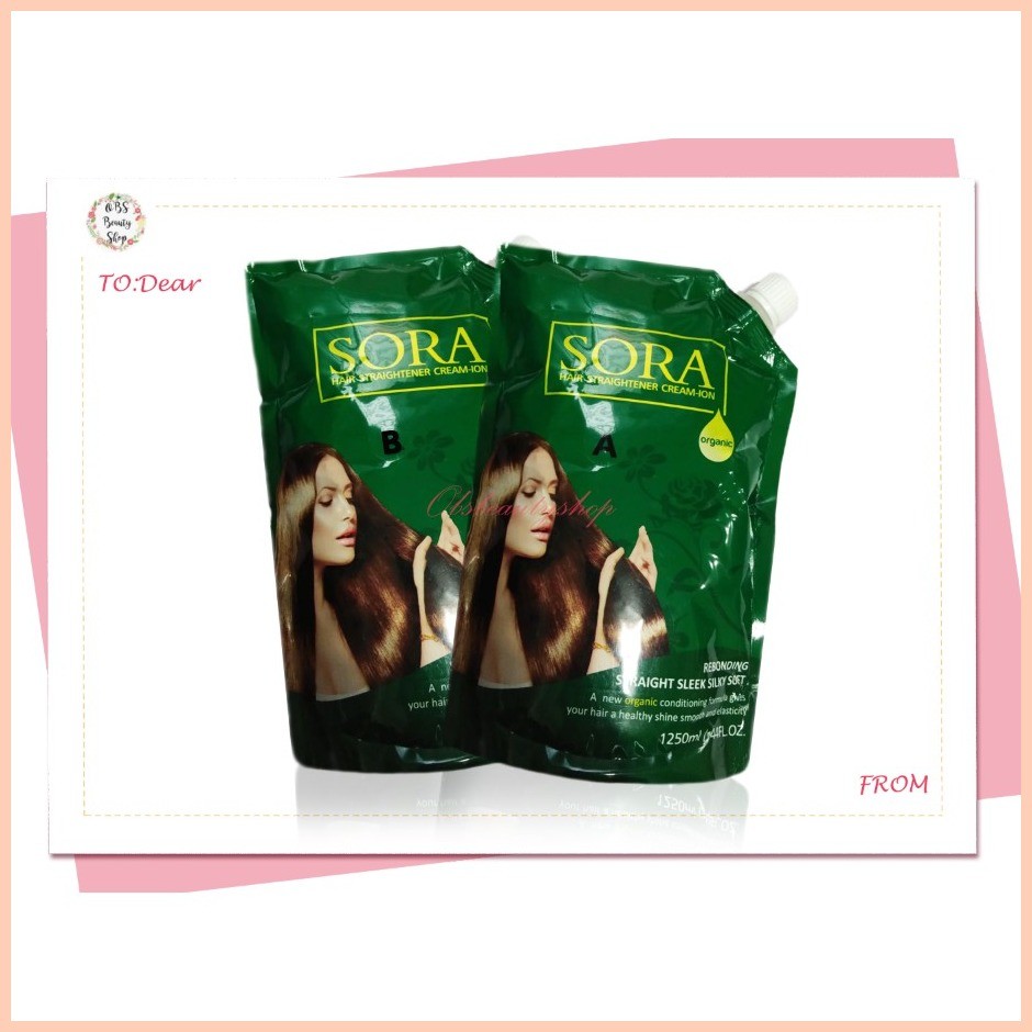 ๑ Sora Organic Hair Rebonding Rebond Cream Set Straightener Creamion