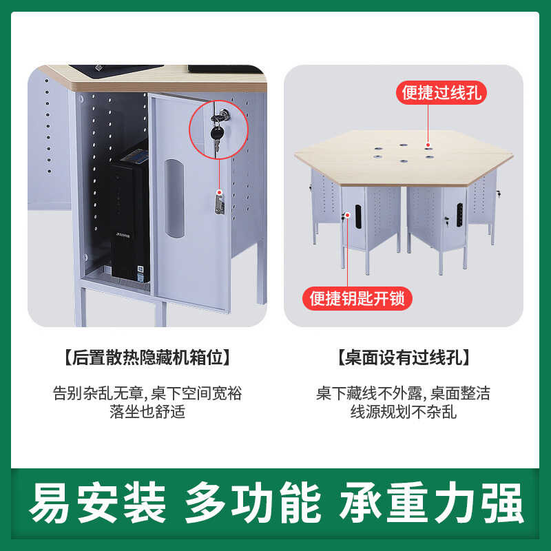 School Lab Training Room Pentagon Hexagon Computer Desk Hexagonal ...