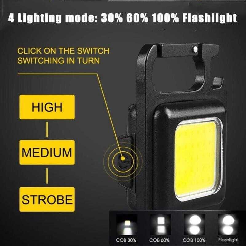 Work Light Multi-Functional Portable Three-Sided Bright Flashlight USB ...