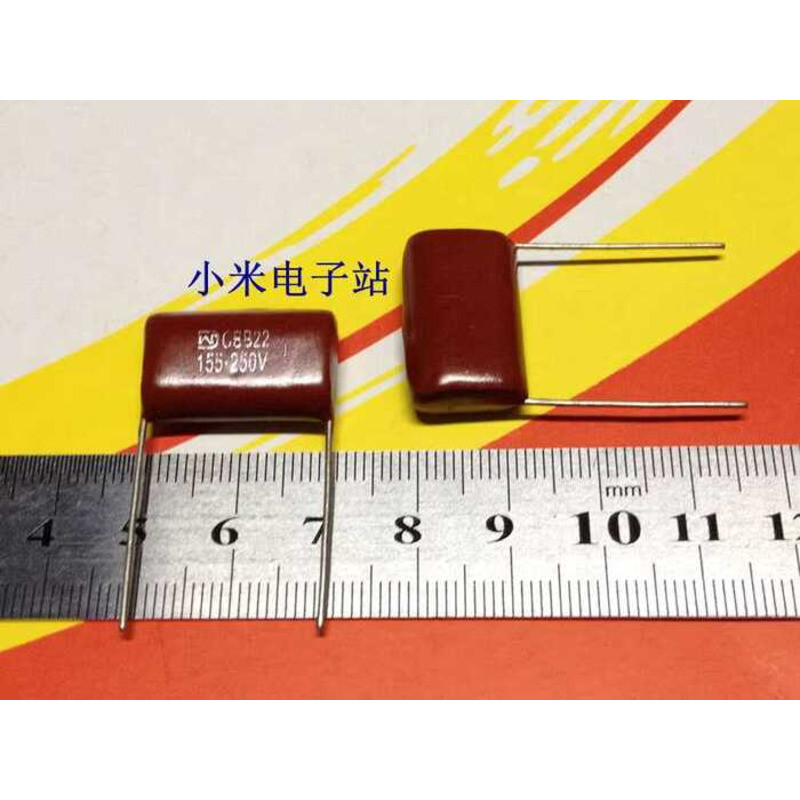 [100 pieces/pack] CBB22 Film Capacitor 1.5uf 250V 155J 155 P=15mm 20mm ...