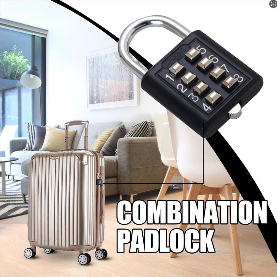 8 Digital Security Password Padlock Combination Button Security Padlock ...