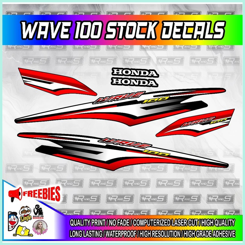 honda wave 100 stock decals hd print ( more colors available ) | Shopee ...