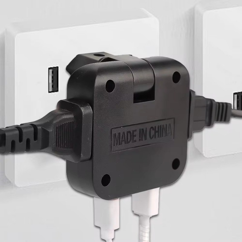 EU Plug AC Outlets 180 Degree Rotatable EU Plug 4 in 1 USB To EU