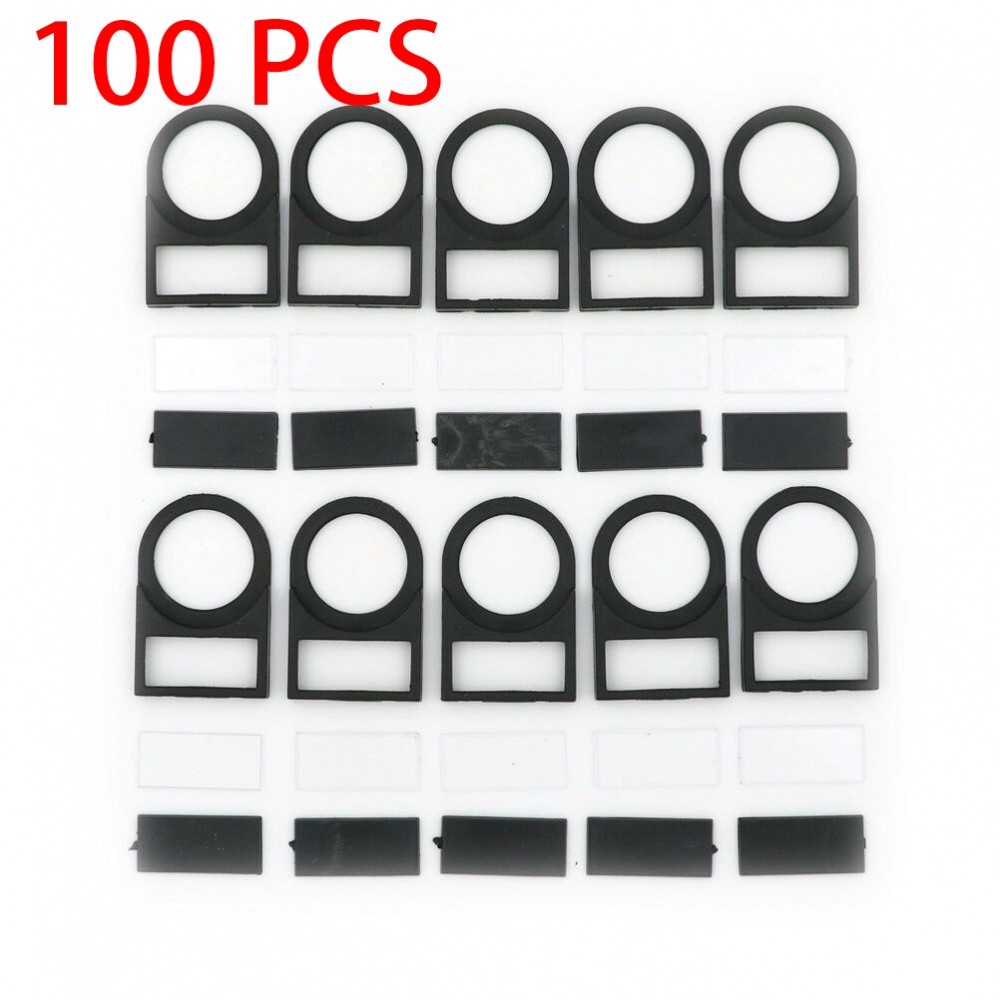 100pc Black Push Button Switch Panel Label Frame Push Button Mounting ...