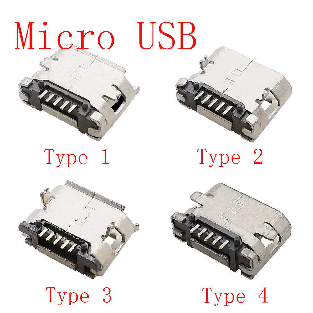 Micro-B USB 5 PIN Female Port Jack SMD DIP Socket Plug For Tail
