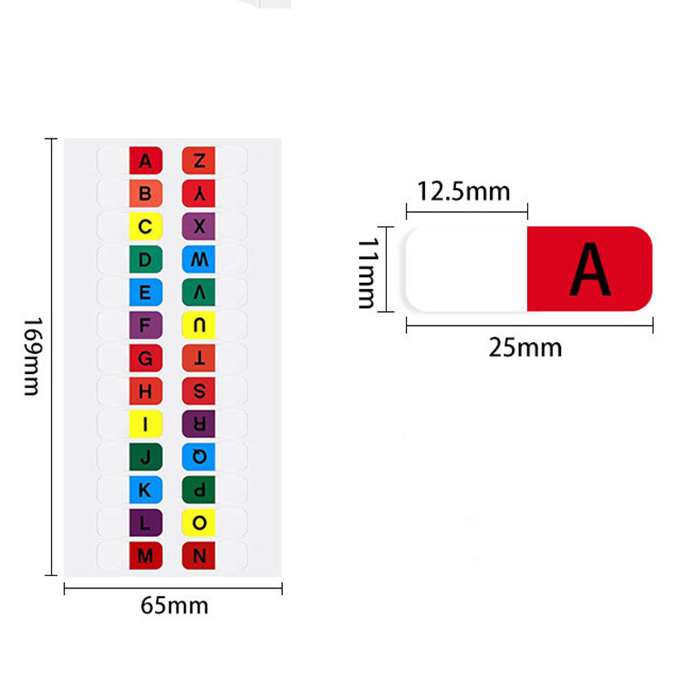 3 sheet morandi alphabet label index classification stickers self