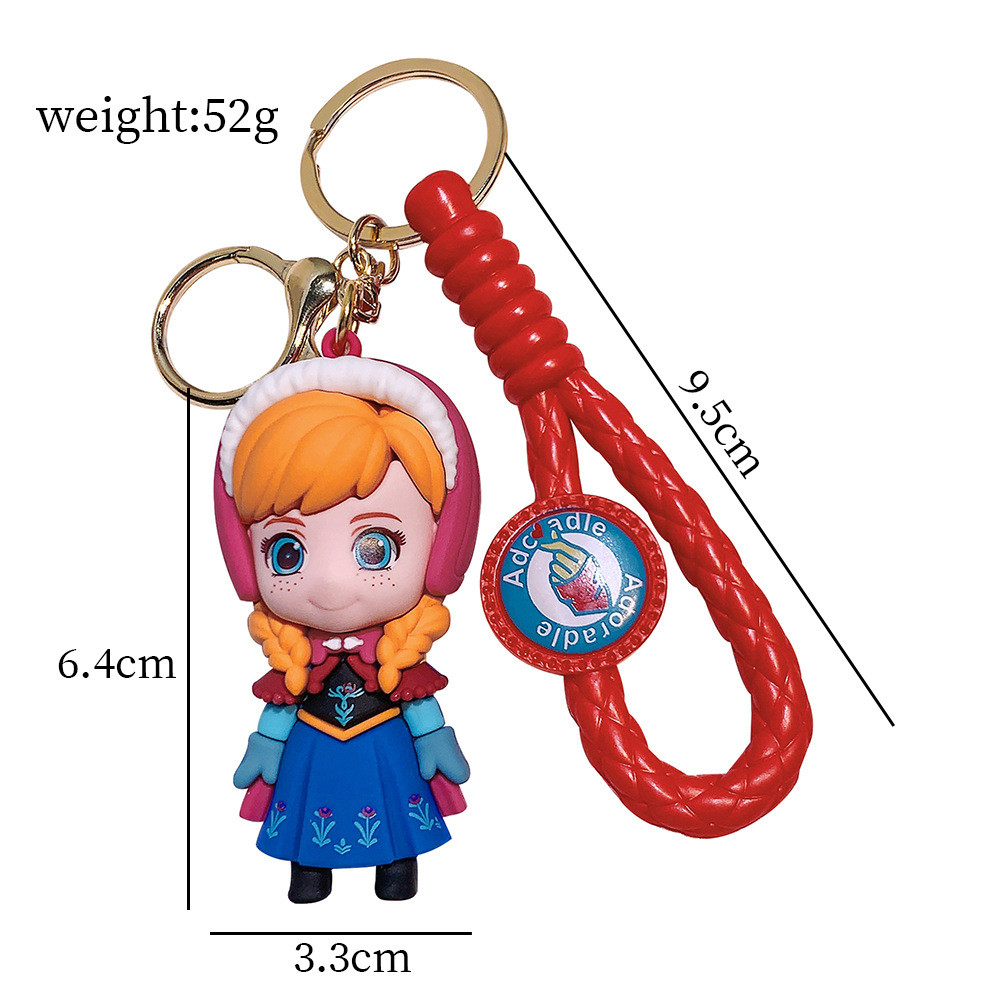 Frozen Elsa Anna Keychain Princess Pendant Cartoon Silicone Car ...