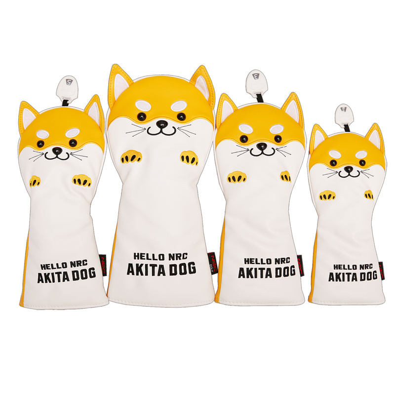 Shangbian Akita Dog Golf Club Cover, Wangchai No. 1 Wood Hat Cover