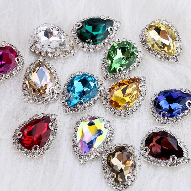 50% OFF!10pcs DR Shape Colorful Rhinestones Faltback Crystal Glass ...