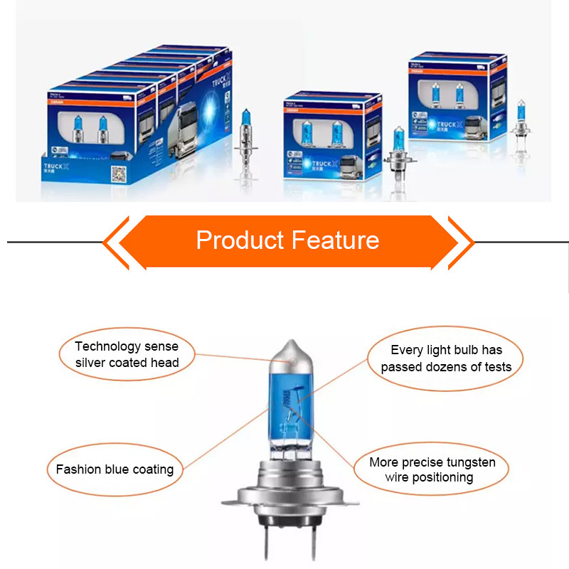 TruckX H1 H3 H4 H7 24V 100W 4000K Warm White Light High Power Car