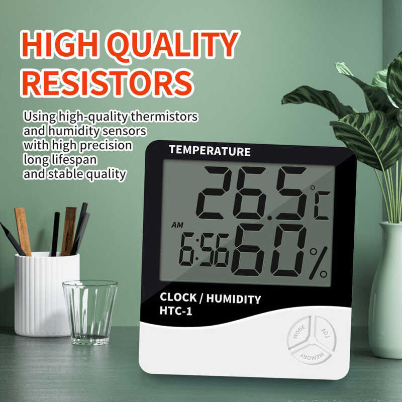 Electronic Temperature And Humidity Meter Indoor Room LCD Digital ...