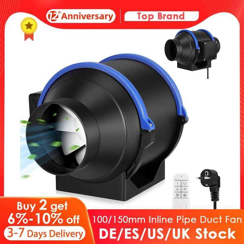 Tt Adjustment Speed Pipe Exhaust 100/150Mm Inline Extractor Remote ...