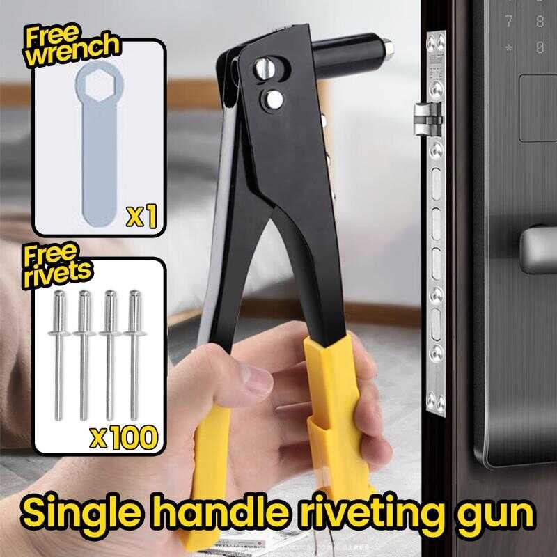 Heavy Duty Hand Riveter, Labor-Saving Rivet Gun With 4 Nozzles Size ...