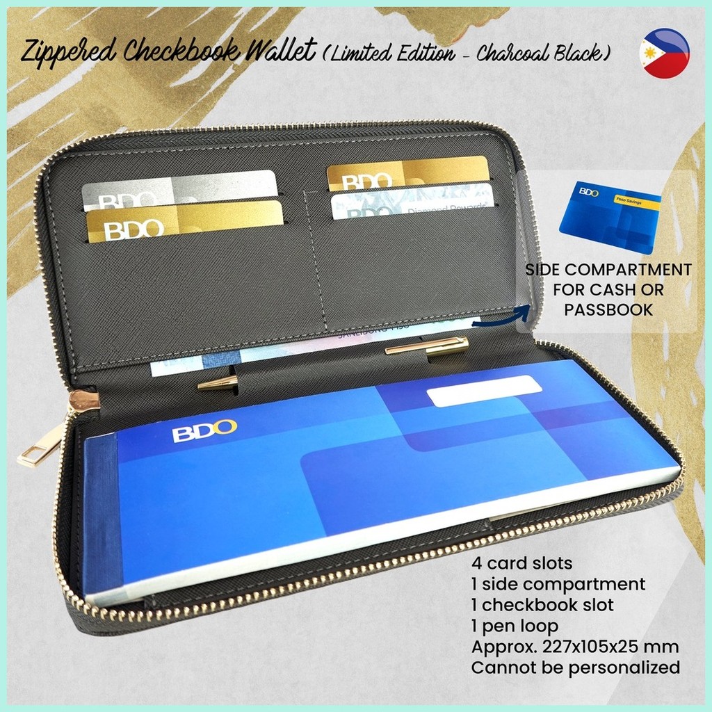 Personalized Checkbook Holder Wallet (4 Card Slots & Pen Loop) Leather ...