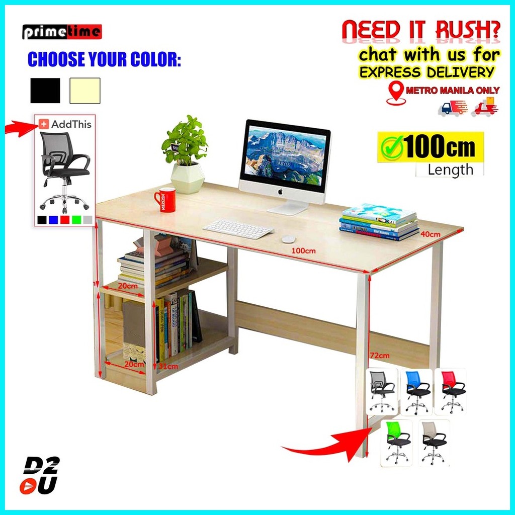 Primetime Computer Desk Study Table Home office Table with 2-Tier ...