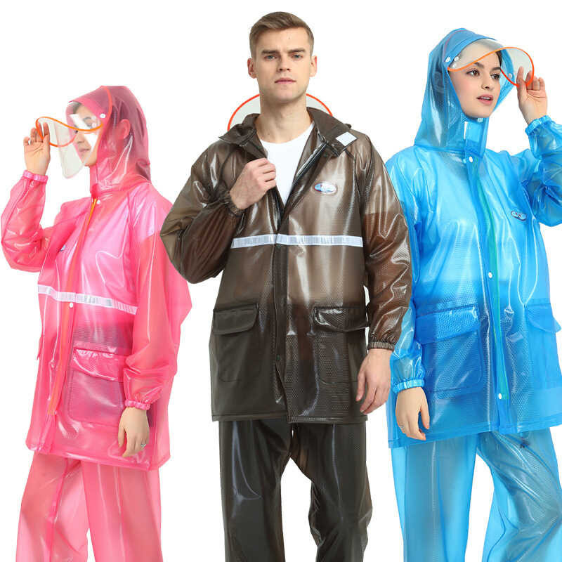 09 TXHR Rain Pants Suit Plastic Cattle Tendon Jockey Split Raincoat In ...