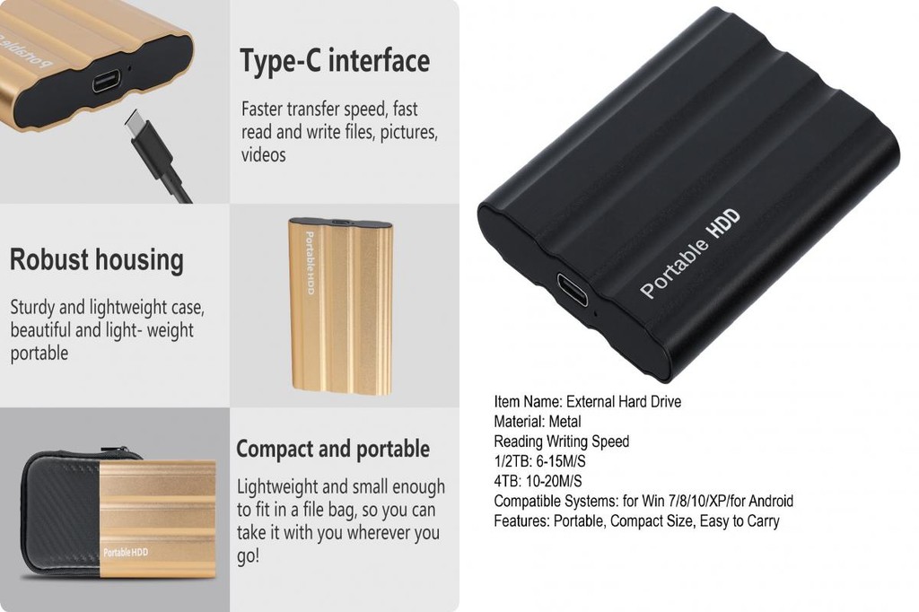 Longlasting Data Storage Solution Usb Hard Drive Portable External