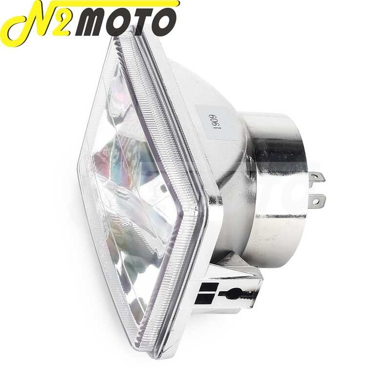 Clear Motorcycle Scooter Front Rectangle Headlight E3 E-Mark Hi/Lo Beam ...