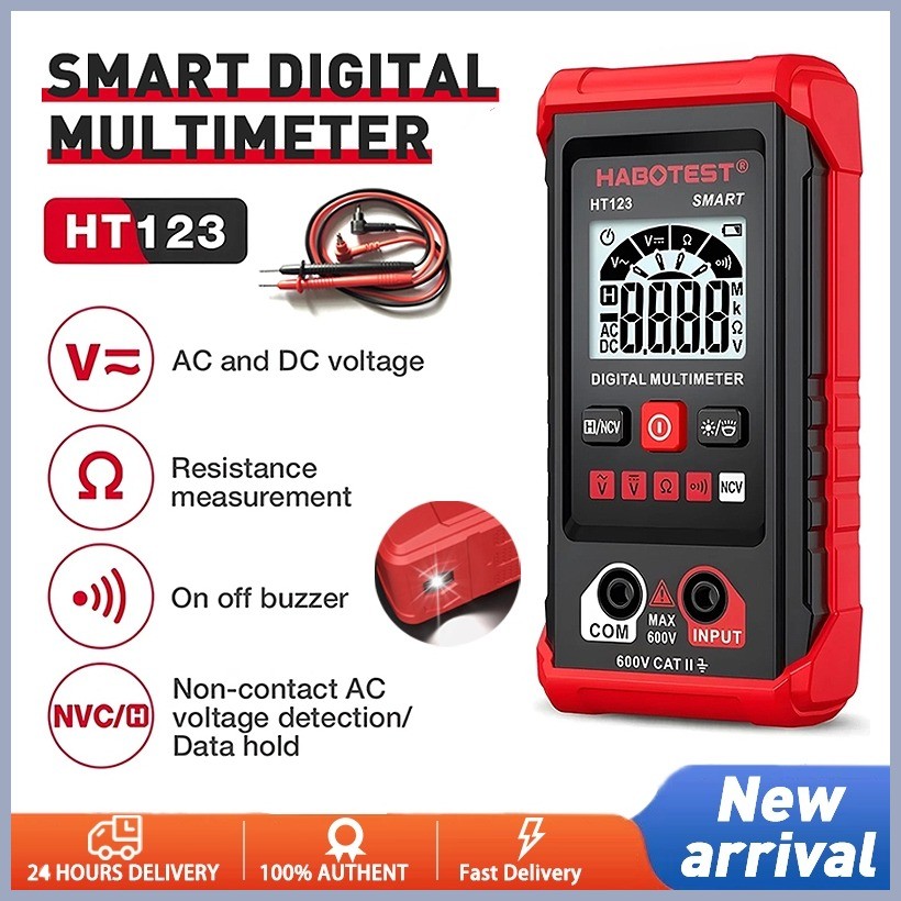 ∛ Tester Multimeter HT123 Digital Multimeter 600V AC/DC 4000 Counts ...