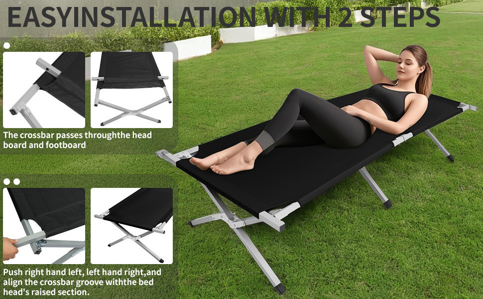 Outdoor Camping Bed with Bag Military Trailhead Folding Single Bed for ...