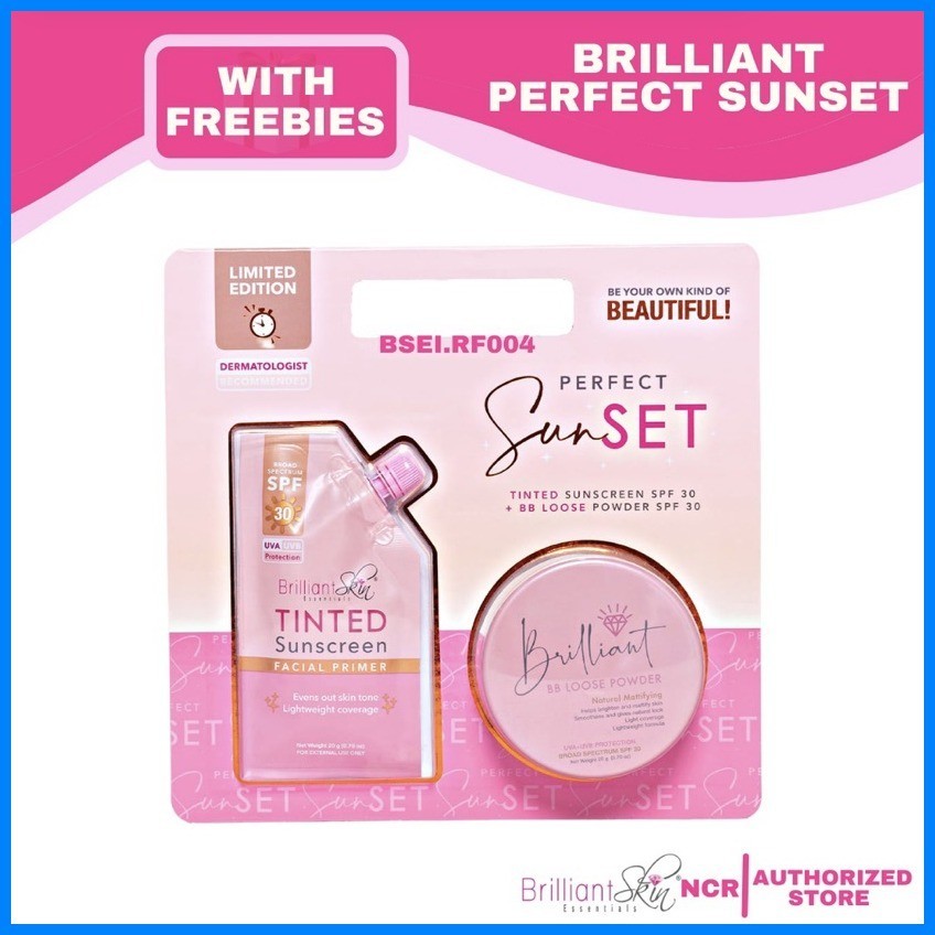 Brilliant Perfect SunSet (Tinted Sunscreen + Loose Powder) Shopee