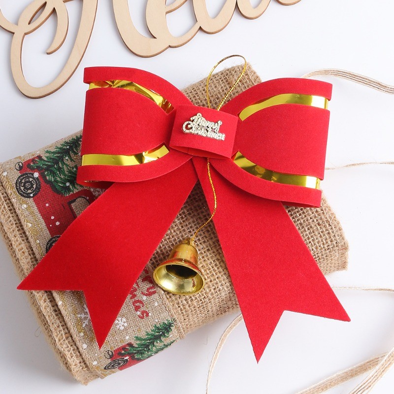 1Pc Christmas Bow Red Velvet Bow Christmas Tree Toppers Ornament Large