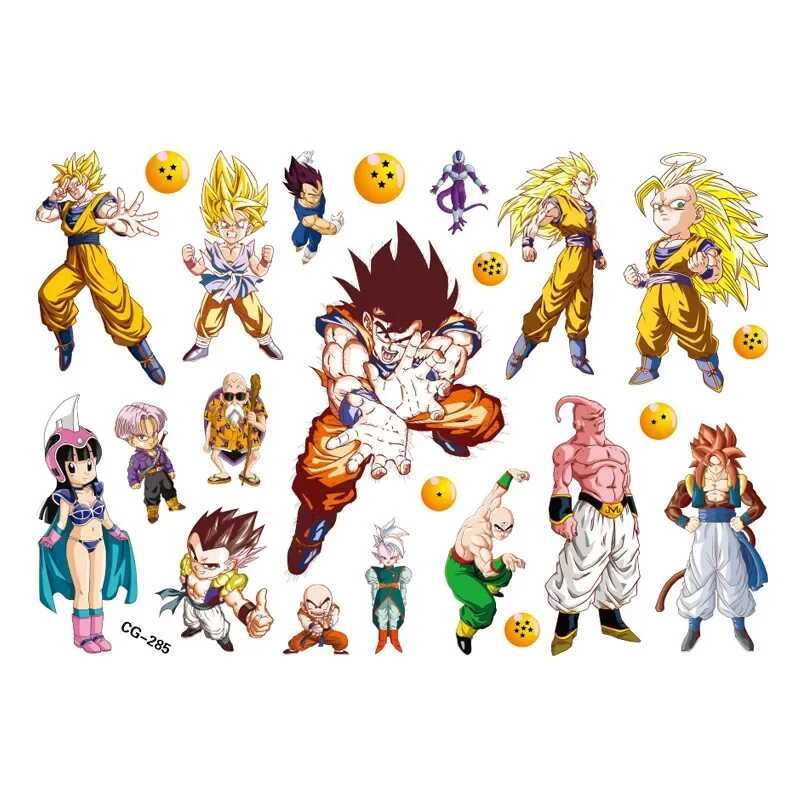 Dragon Ball Goku Tattoo Stickers Waterproof Original Anime Figure Cool ...