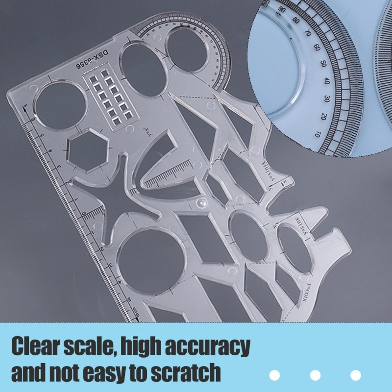 Multifunctional Geometric Ruler - Drawing Tools Plastic Ruler Set ...