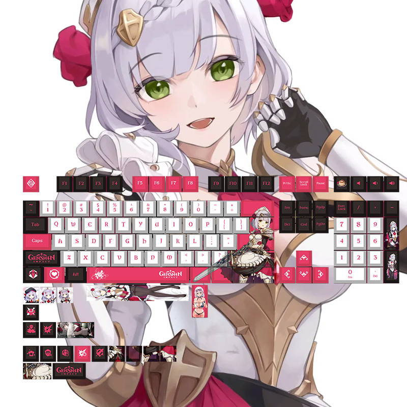 § Genshin Impact Noelle Keycaps 128Keys Cherry Height Keyboard Cosplay ...