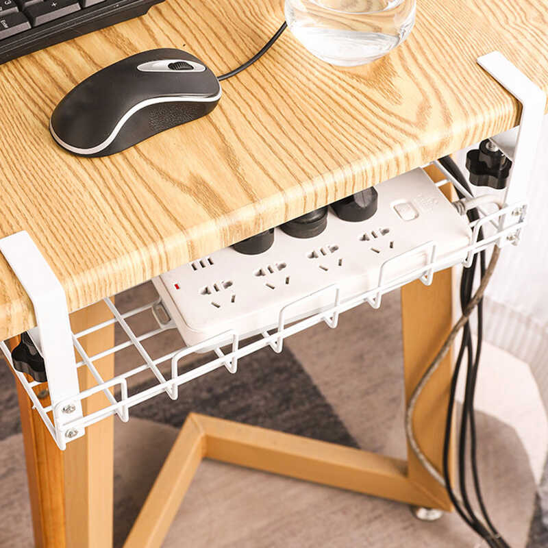 Rack Storage Under Desk Organizer Wire Cable Tray | Shopee Philippines