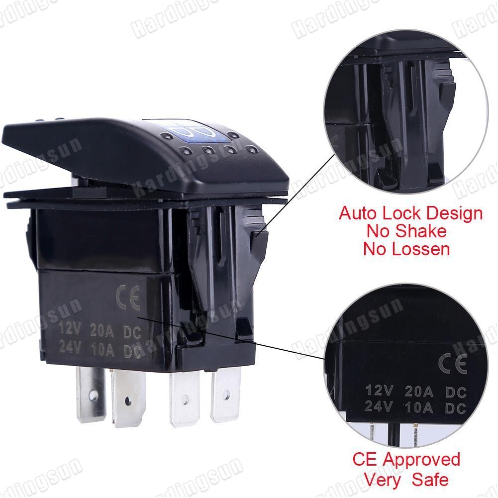 Car Switch Boat Truck Light Led Toggle Switch 5pin Waterproof 12/24V