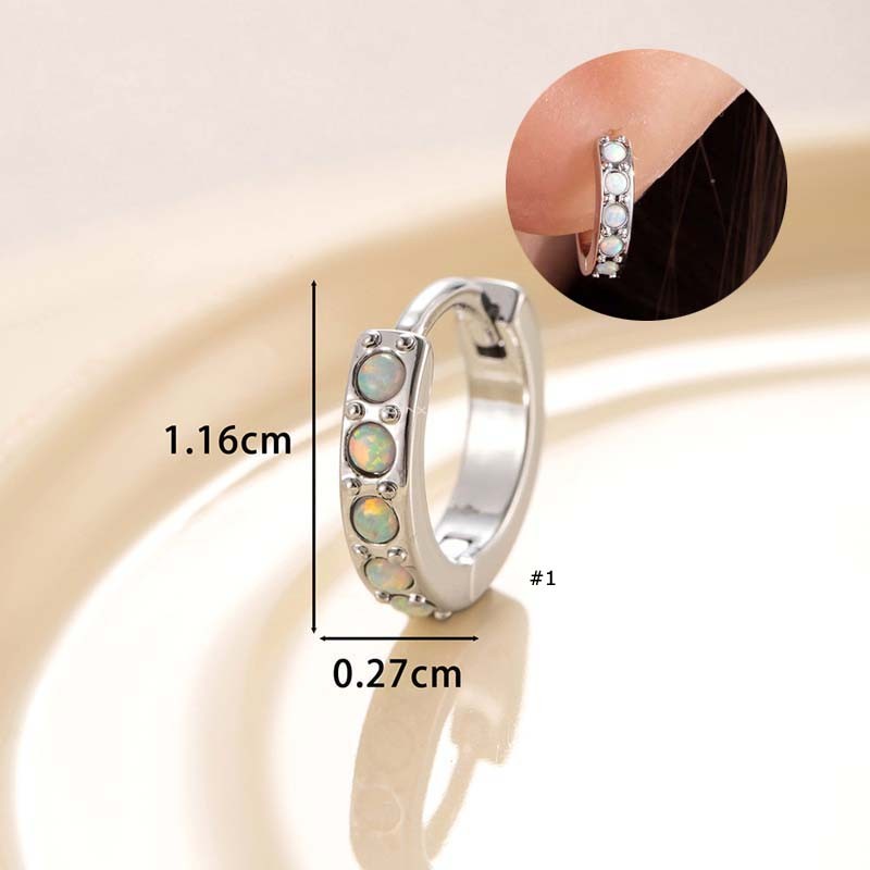 1 Piece Copper with Opal Cartilage Hoop Earring Helix Lobe Piercing Ear
