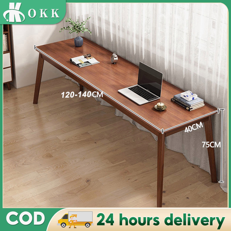 140CM Study Table Wooden Long Table Computer Table Desk Office Table ...